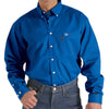 Cinch Mens FR Solid Blue Button Down Work Shirt - WLW3001011-ROY