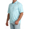 Cinch Mens Floral Arenaflex Polo Shirt Light Blue - MTK1863054-LTB