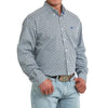 Cinch Mens Geo Print Classic Fit Shirt White - MTW1106123-WHT