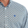 Cinch Mens Geo Print Classic Fit Shirt White - MTW1106123-WHT