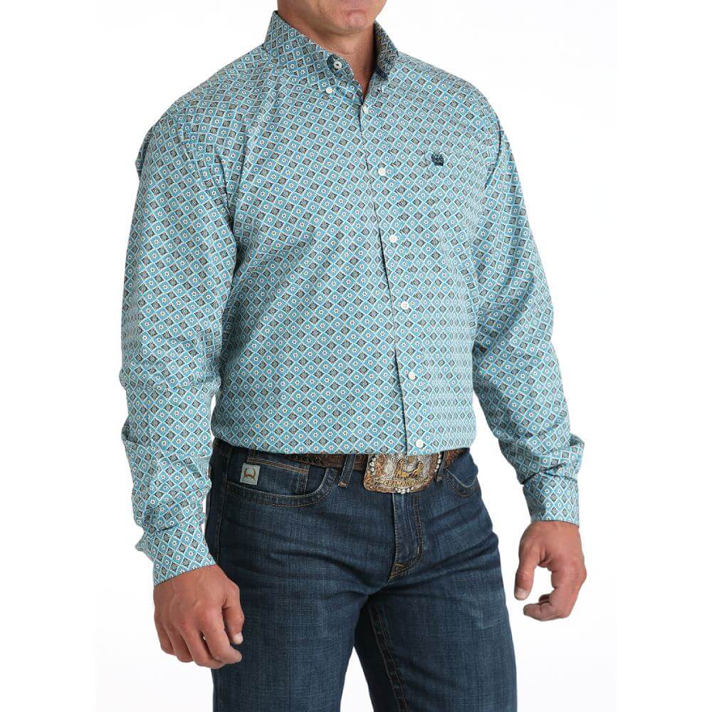Cinch Mens Geometric Print Shirt