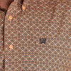 Cinch Mens Geometric Print Shirt Coral - MTW1105962-COR