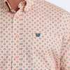 Cinch Mens Geometric Print Shirt Coral - MTW1106105-COR