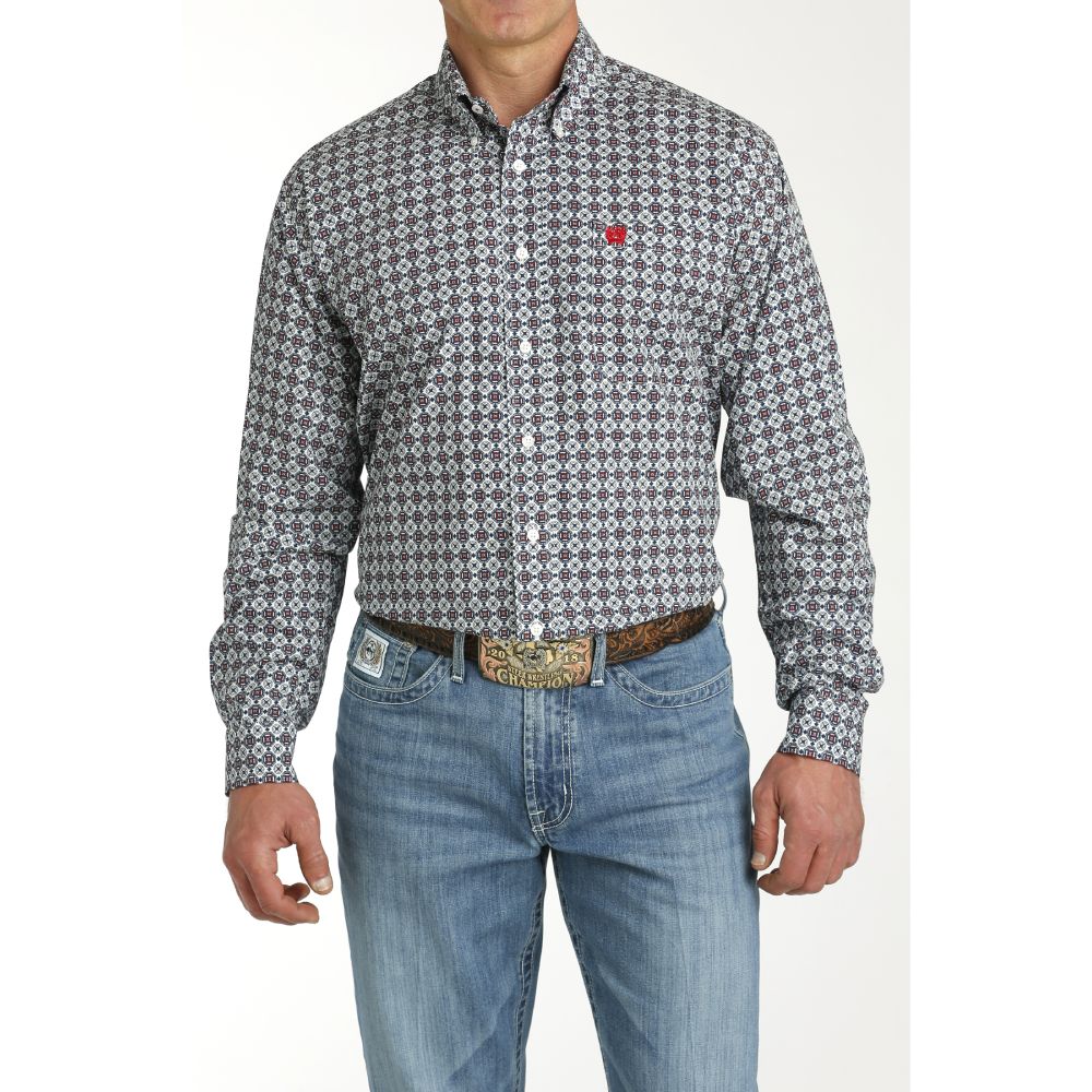 Cinch Mens Geometric Print Shirt