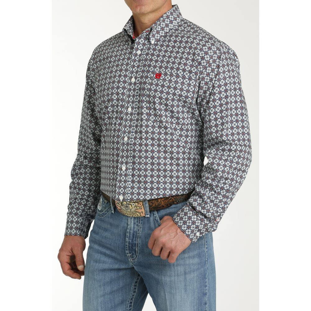 Cinch Mens Geometric Print Shirt