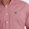 Cinch Mens Geometric Print Shirt Pink - MTW1106100-PNK