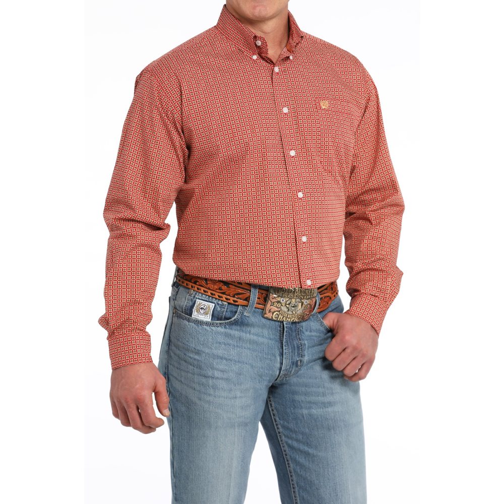 Cinch Mens Geometric Print Western Shirt