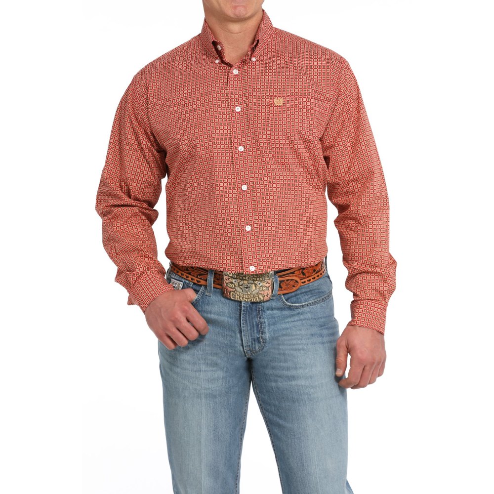 Cinch Mens Geometric Print Western Shirt