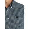 Cinch Mens Geometric Teal Western Shirt 