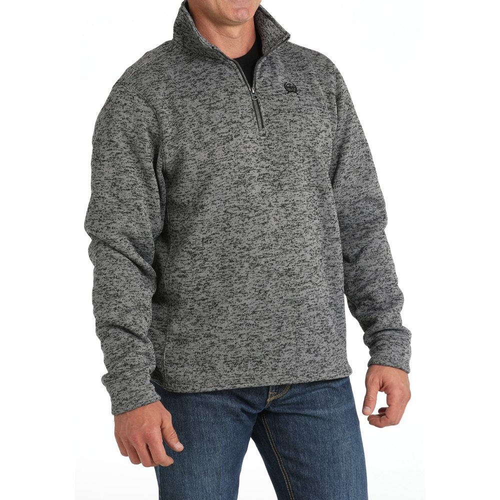 Cinch Mens Gray 1/4 Zip Pullover Fleece