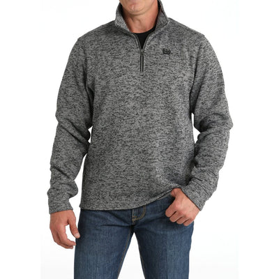 Cinch Mens Gray 1/4 Zip Pullover Fleece