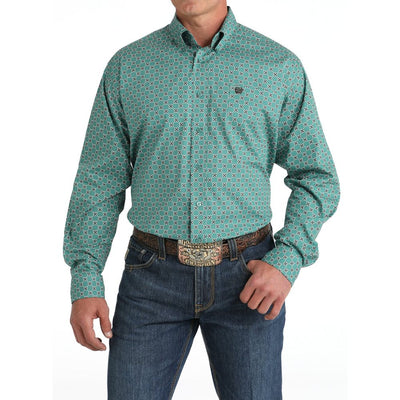 Cinch Mens Green Western Shirt