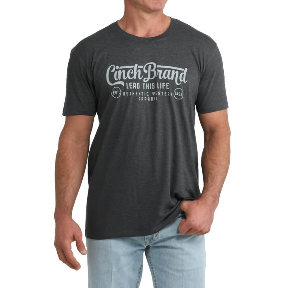 Cinch Mens "Lead This Life" T-Shirt Navy Heather - MTT1690727-NAV