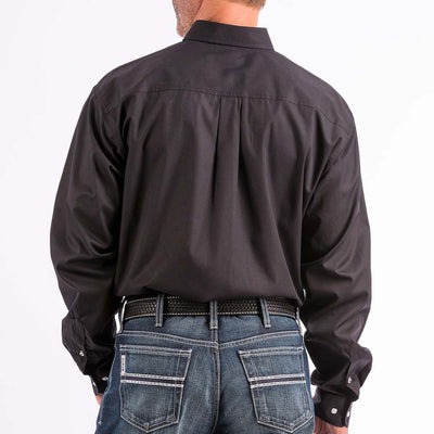 Cinch Mens Long Sleeve Button Down Solid Western Shirt Black - MT10320083-BLK