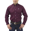 Cinch Mens Long Sleeve Button Down Solid Western Shirt Burgundy - MTW1104239-BUR