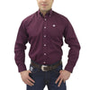 Cinch Mens Long Sleeve Button Down Solid Western Shirt Burgundy - MTW1104239-BUR
