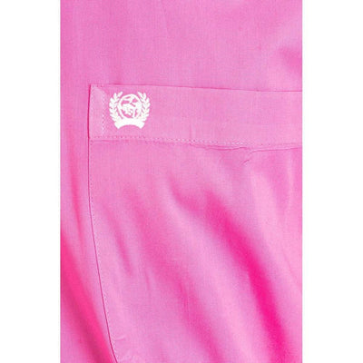 Cinch Mens Long Sleeve Button Down Solid Western Shirt Pink - MTW1103320-PNK