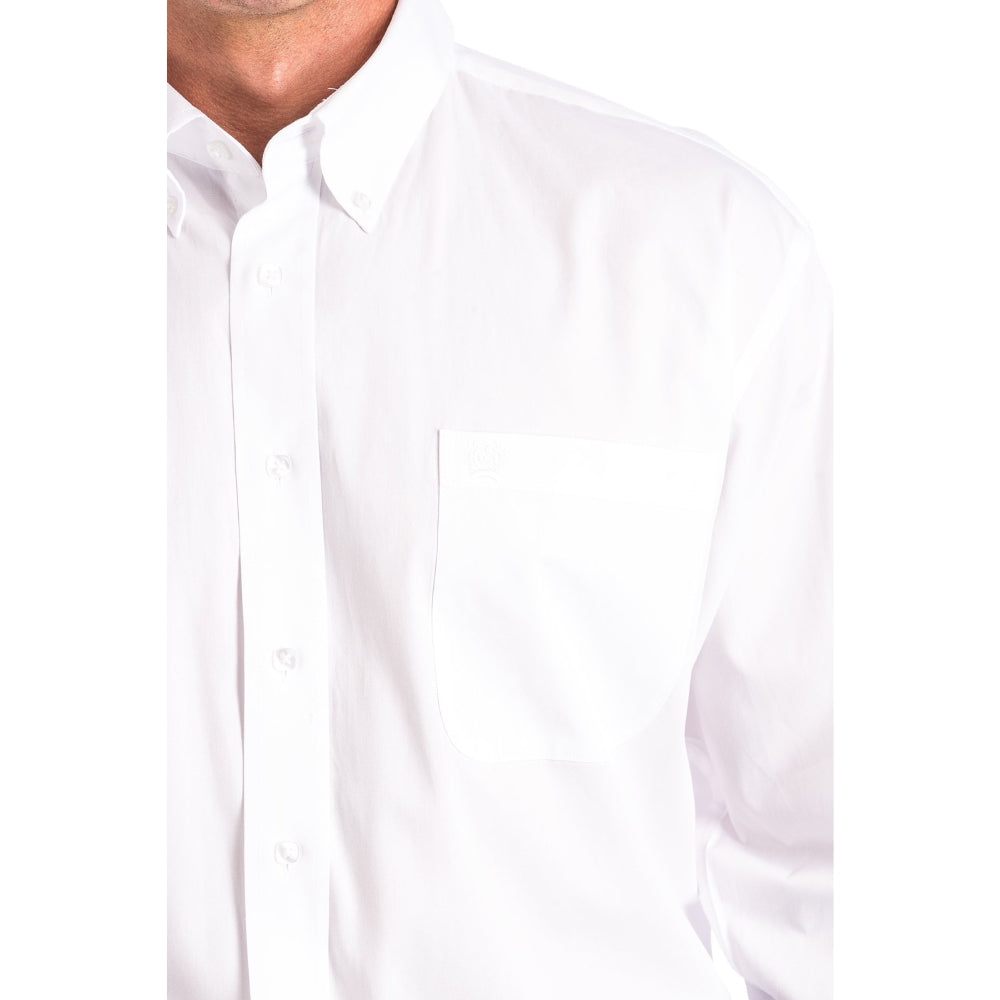 Cinch Mens Long Sleeve Button Down Solid Western Shirt White - MT10320020-WHT