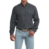 Cinch Mens Long Sleeve Classic Fit Shirt Black/Blue - MTW1106118-BLK