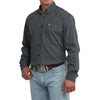 Cinch Mens Long Sleeve Classic Fit Shirt Black/Blue - MTW1106118-BLK