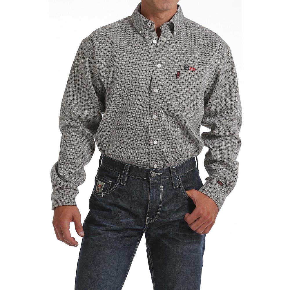 Cinch Mens Long Sleeve FR Work Shirt - WLW3002009-TAN