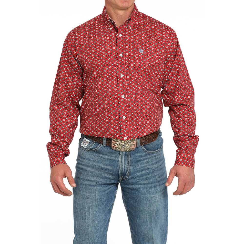 Cinch Mens Geometric Print Shirt