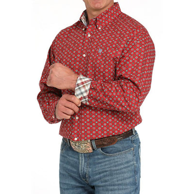 Cinch Mens Geometric Print Shirt