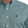 Cinch Mens Long Sleeve Western Shirt Green - MTW1106112-GRN