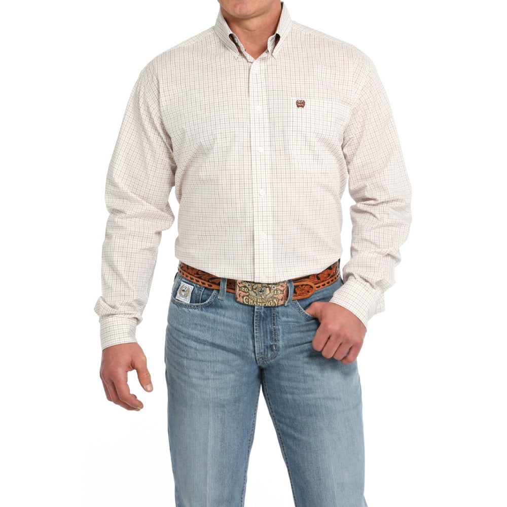 Cinch Mens Long Sleeve White Shirt