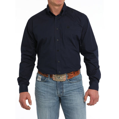 Cinch Mens Navy Cattle Print Shirt