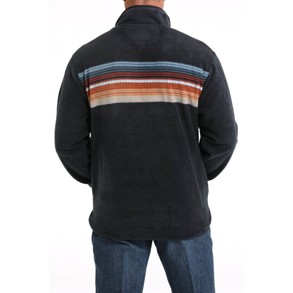 Cinch Mens Navy Printed Poly-Spandex Fleece Pullover