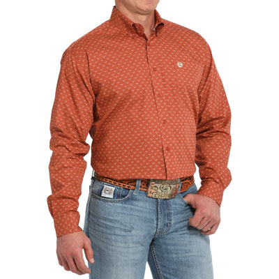 Cinch Mens Orange Western Shirt