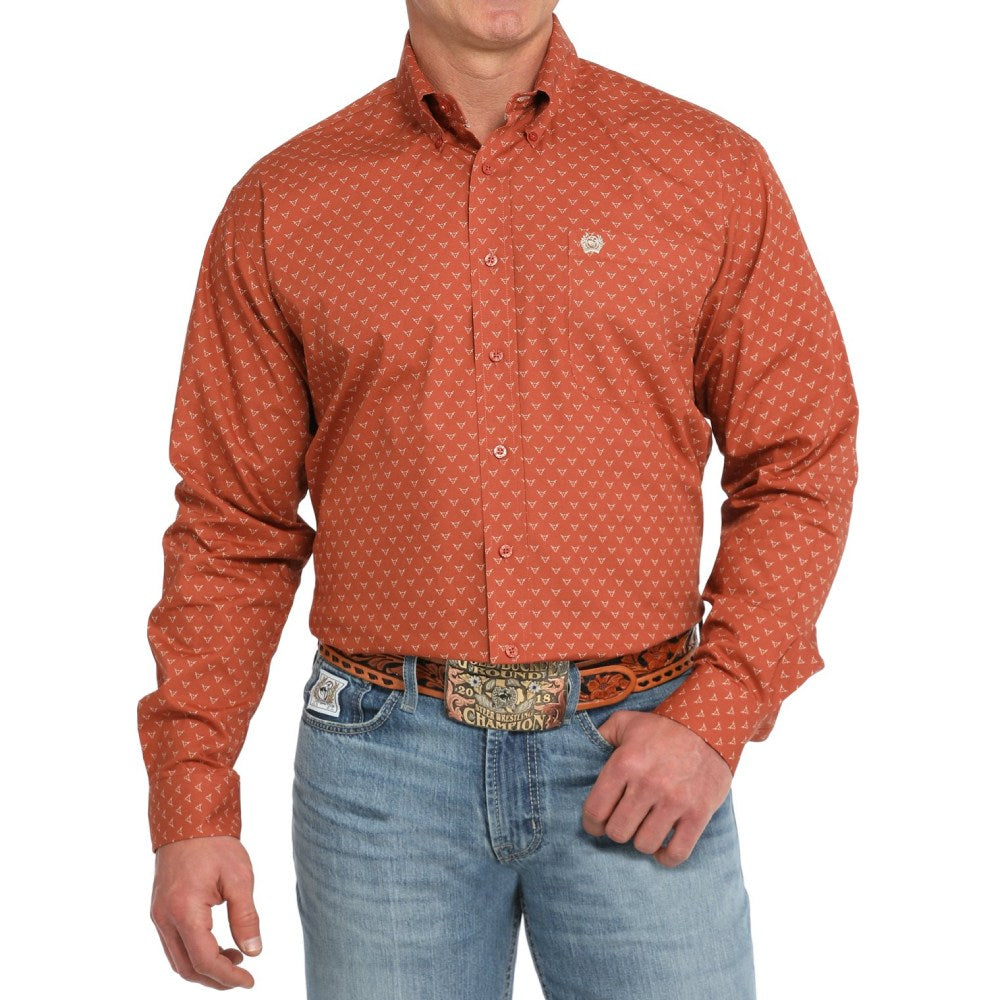 Cinch Mens Orange Western Shirt