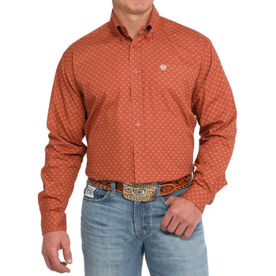 Cinch Mens Orange Western Shirt