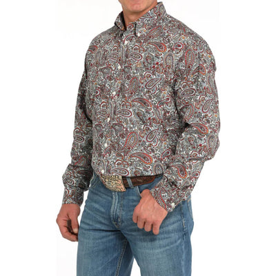 Cinch Mens Paisley Print Shirt Multicolor