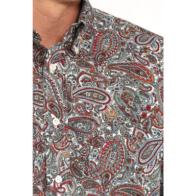 Cinch Mens Paisley Print Shirt Multicolor