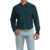Cinch Mens Paisley Print Snap Button Shirt Teal - MTW1303107-TEA