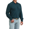 Cinch Mens Paisley Print Snap Button Shirt Teal - MTW1303107-TEA