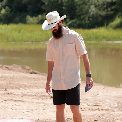 Cinch Mens Peach Short Sleeve Shirt