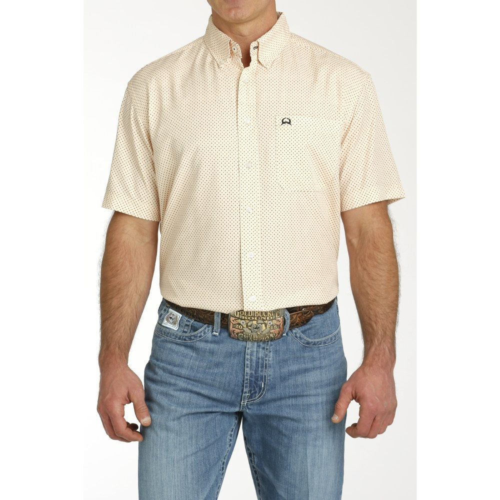 Cinch Mens Peach Short Sleeve Shirt