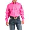 Cinch Mens Pink Long Sleeve Button Down Shirt