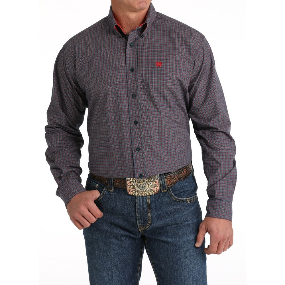 Cinch Mens Plaid Navy Western Shirt