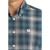 Cinch Mens Plaid White/Navy Print Shirt 