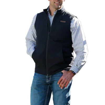 Cinch Mens Poly Canvas Vest Black - MWV1927001-BLK