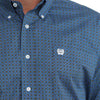 Cinch Mens Printed Shirt Royal Blue - MTW1106120-ROY