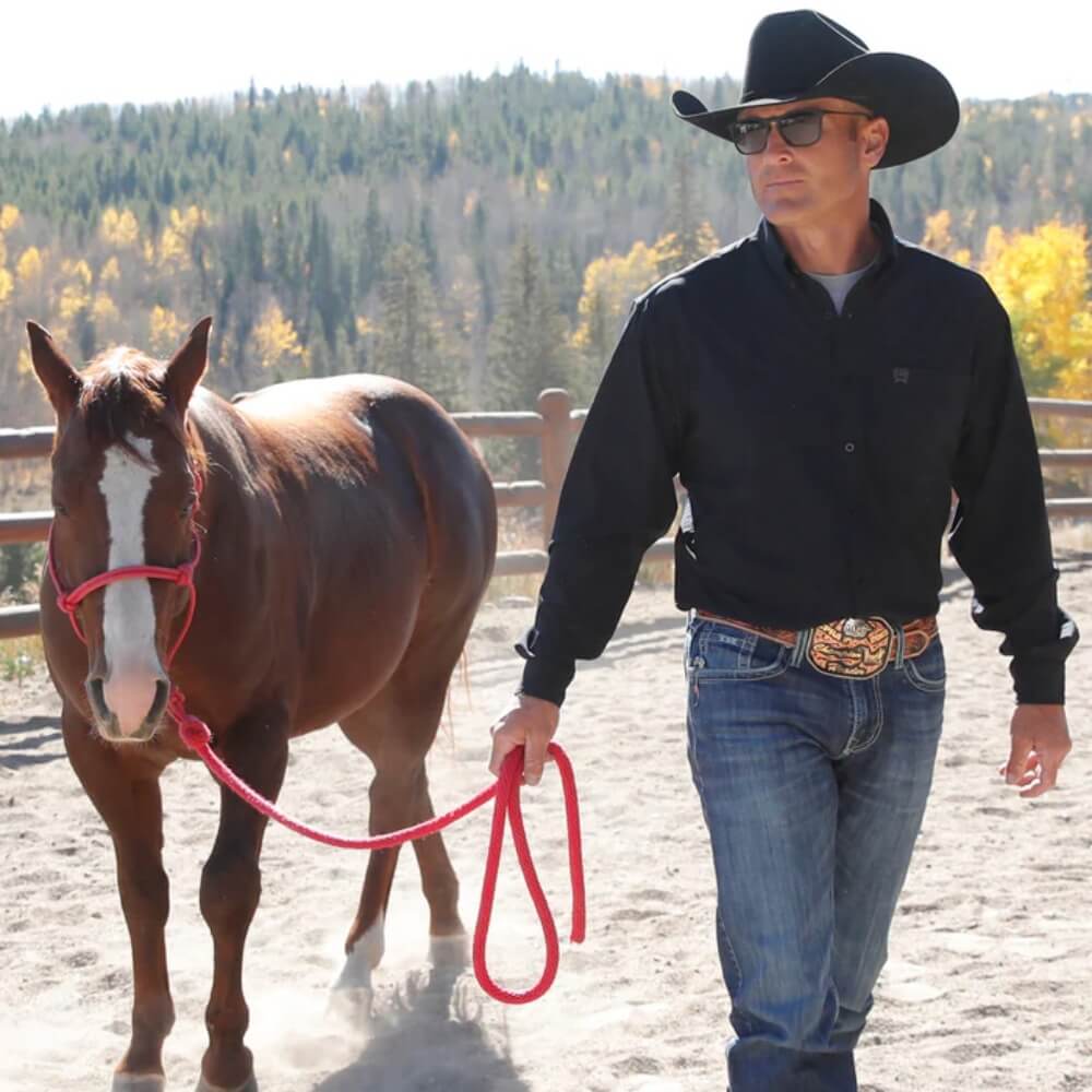 Cinch Mens Solid Arenaflex Western Shirt Black - MTW1862039-BLK