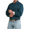 Cinch Mens Solid Button Down Shirt Dark Teal - MTW1106106-TEA