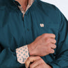 Cinch Mens Solid Button Down Shirt Dark Teal - MTW1106106-TEA