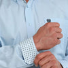 Cinch Mens Solid Button Down Shirt Light Blue - MTW1106125-LTB