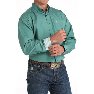 Cinch Mens Solid Green Western Shirt